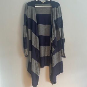 Loft Draped front Striped Cardigan